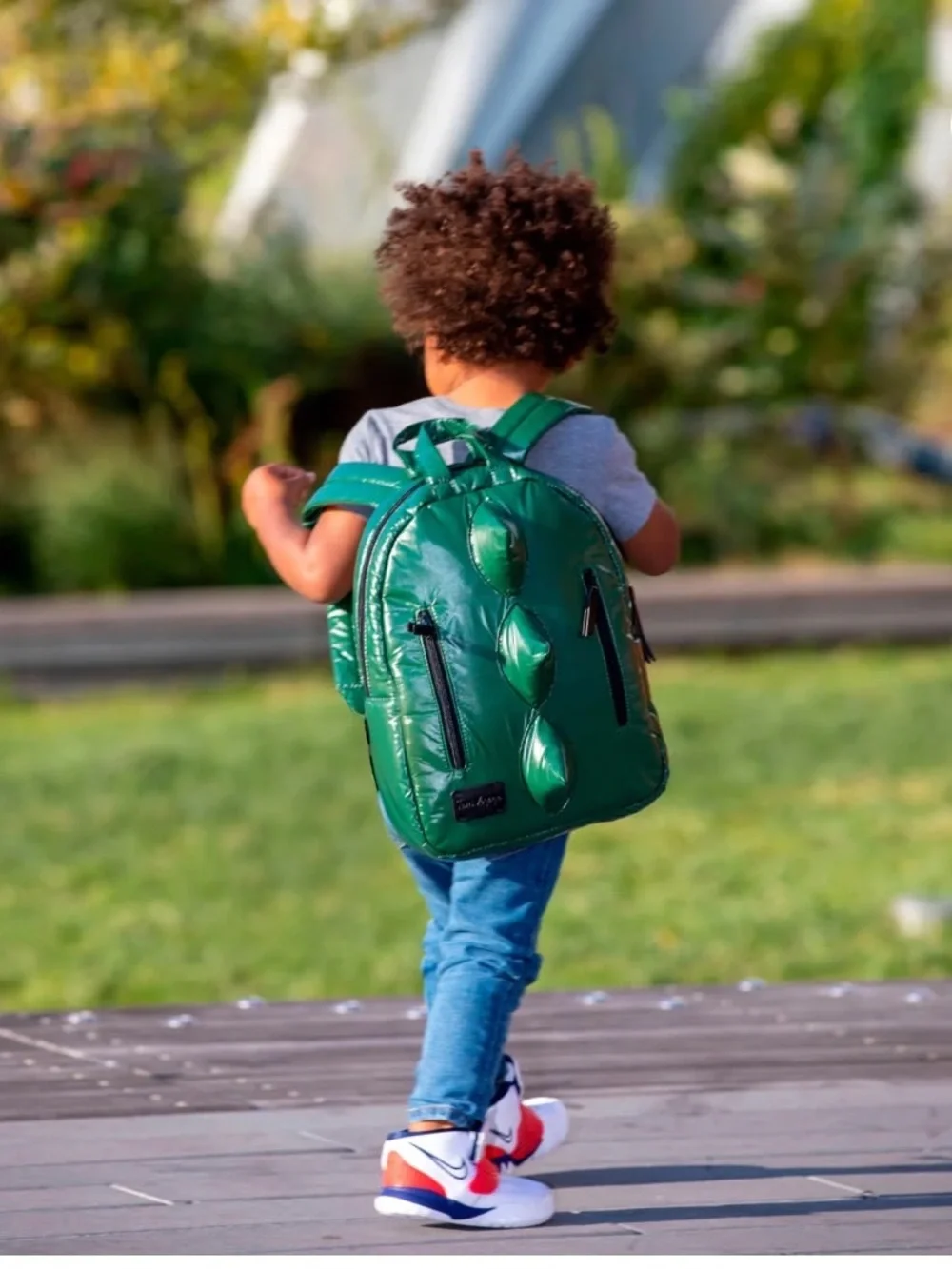 7 am Enfant black Dino Puffer Backpack NWT